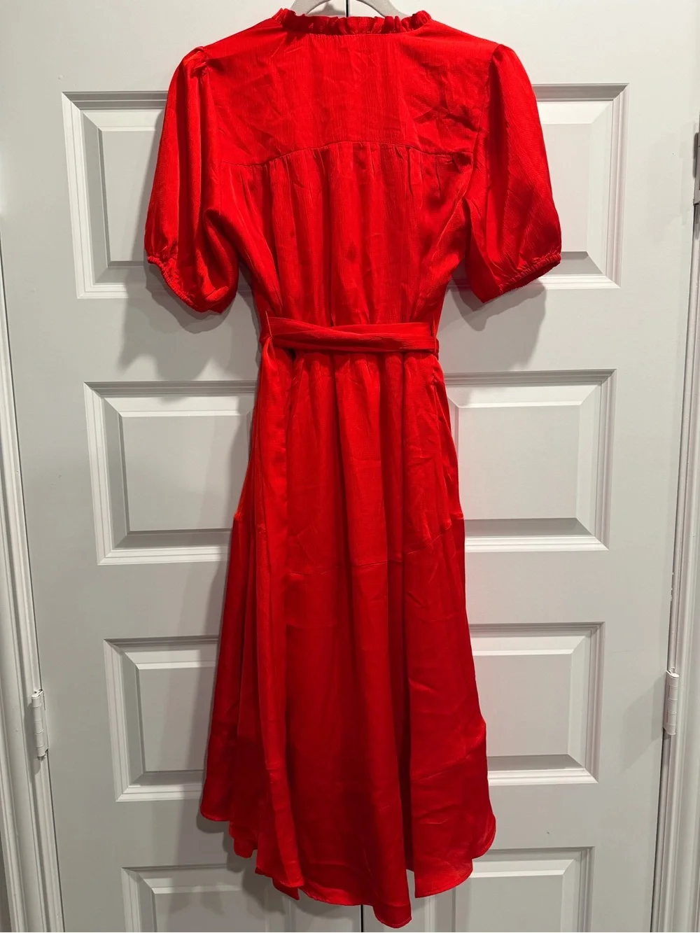 Draper James Bright Red Ruffle-Neck Top - Picture 6 of 8